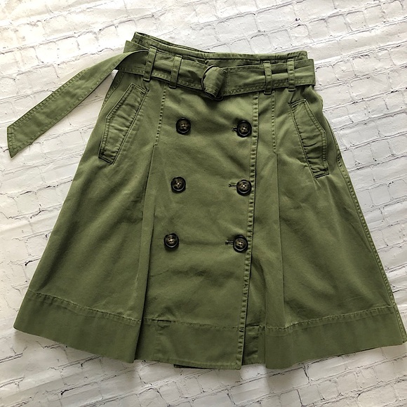 J. Crew Dresses & Skirts - EUC! J. Crew Military Style Green Pleated Skirt 2